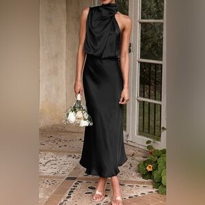 Pretty Garden Satin Dress. NWT